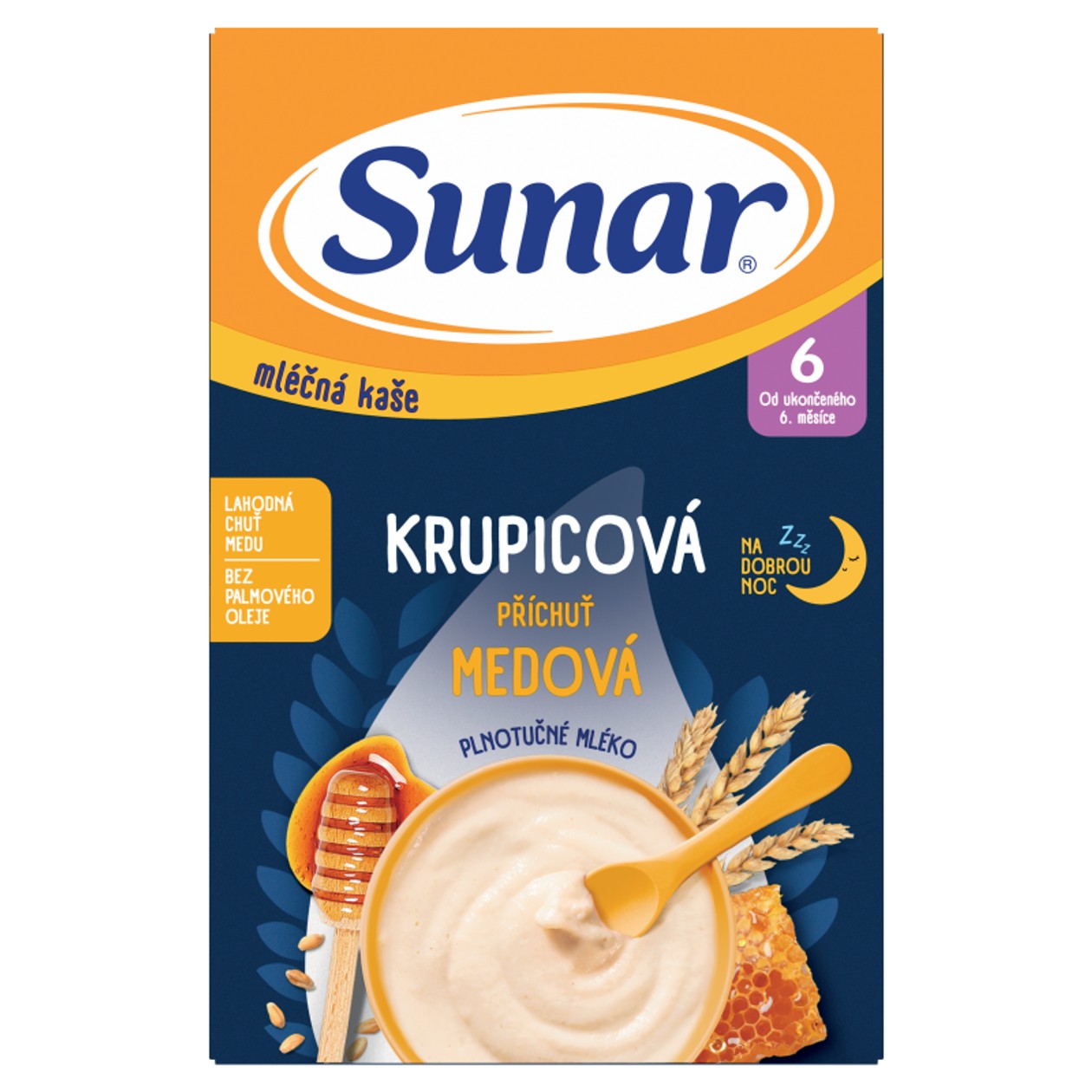 Sunar Semolina Milk Porridge Honey Flavour for Good Night 210 g