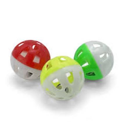 Cat Ball Bell Toy 3 Assorted