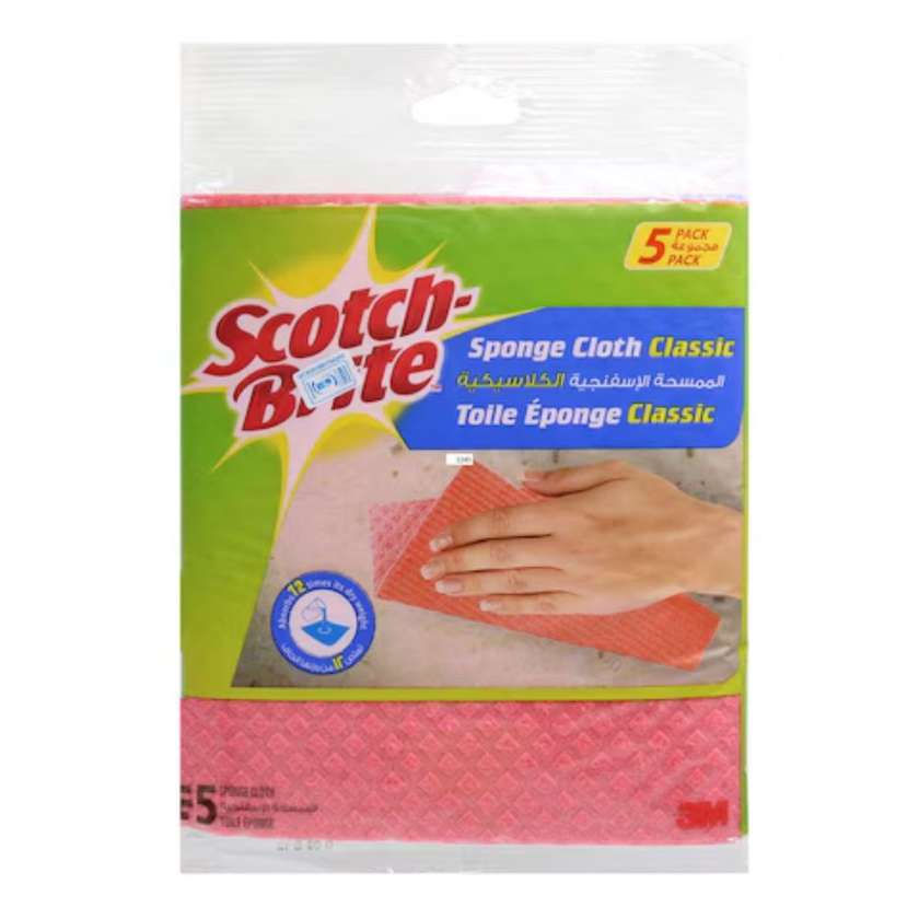 Scotch Brite Reg Sponge Cloth X5