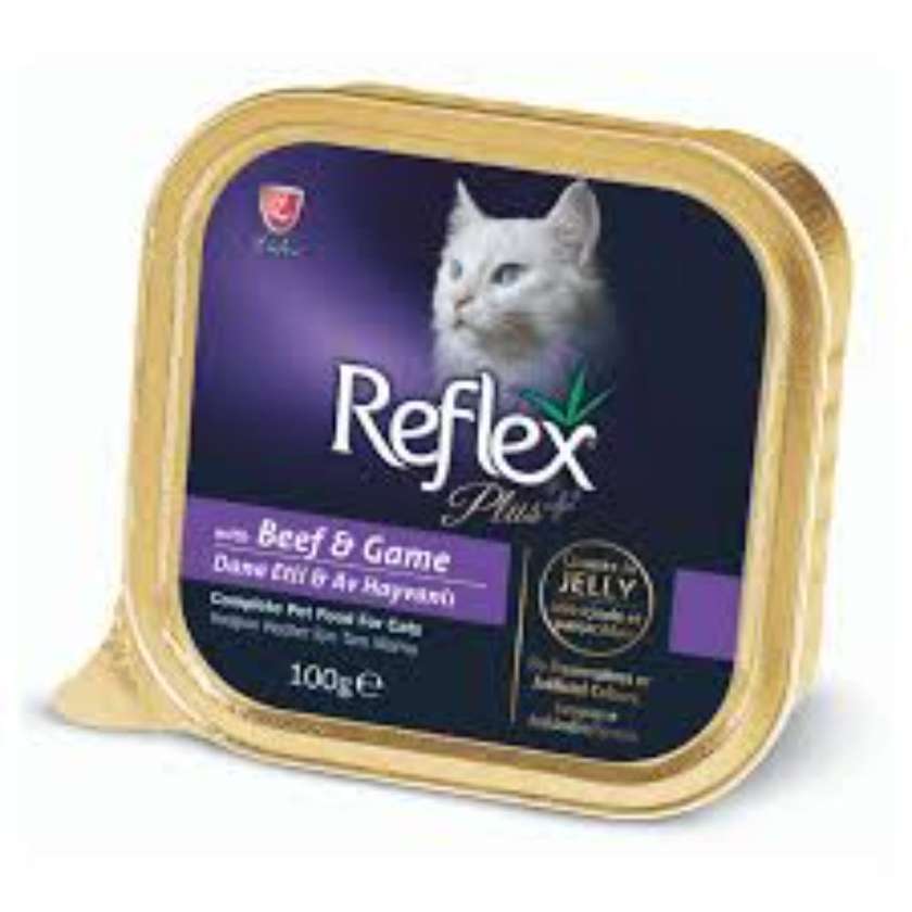 Reflex Plus Alu. Tray For Cat W / Beef / Game Jelly