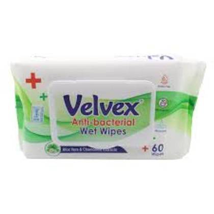 Velvex Antibacterial Wet Wipes 60s