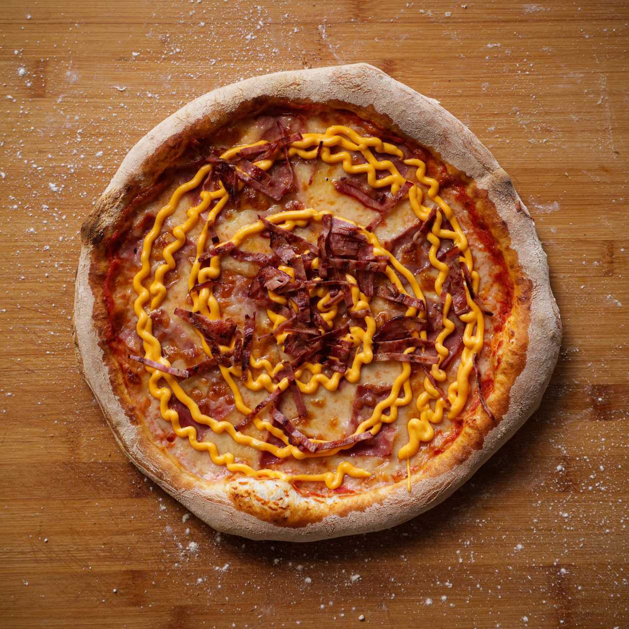 Individual Cheddar and Bacon Pizza