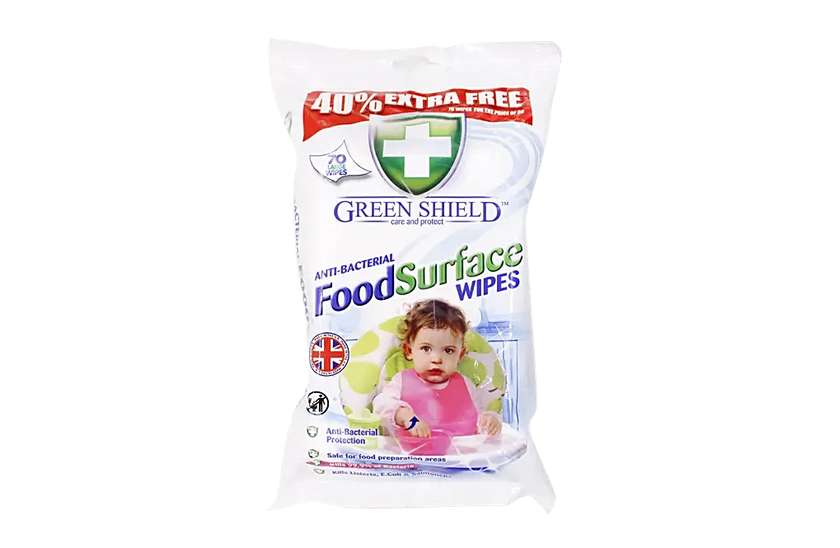 Green Shield Antibacterial Food Surface Wipes, x70