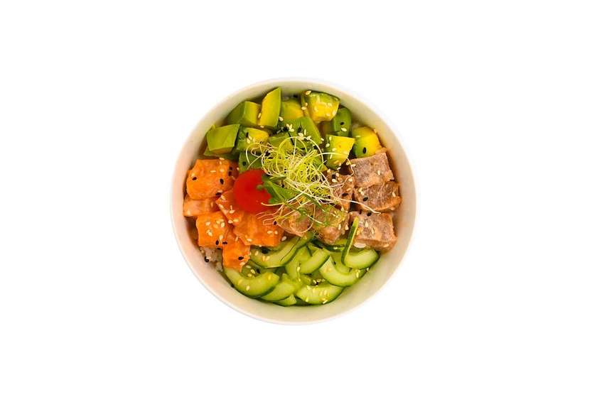 Bowl mix with spicy salmon & spicy tuna