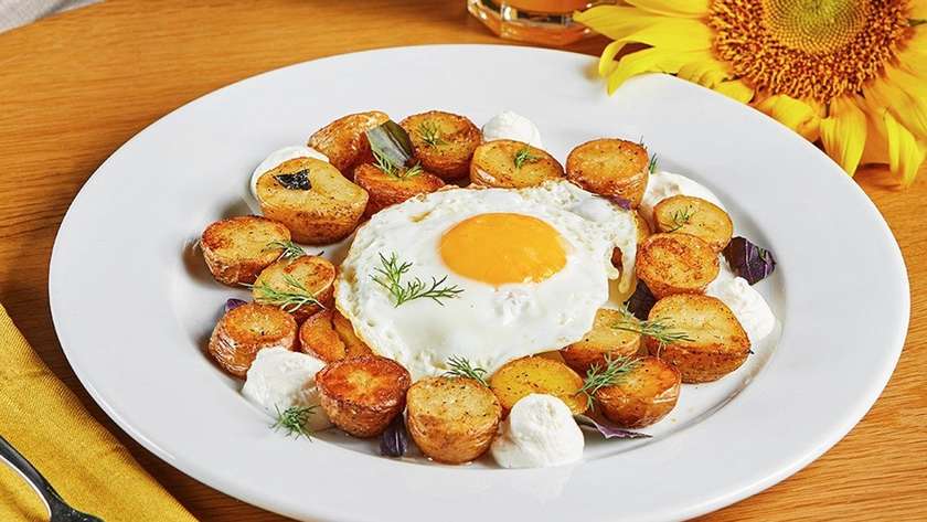 Fried egg and potato