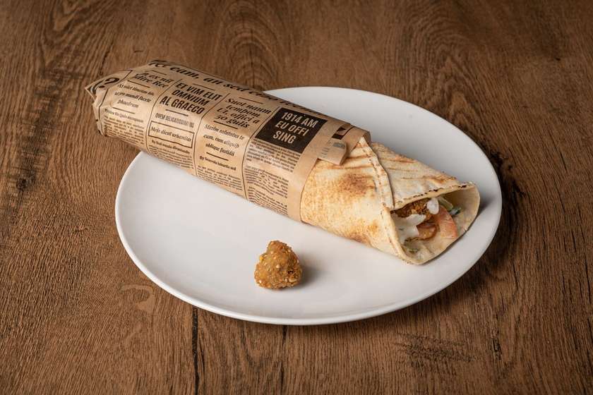 Vegetarian kebab in lavash