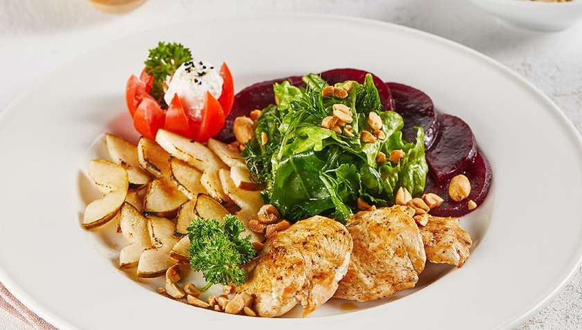 Chicken Salad with Pear and Beetroot