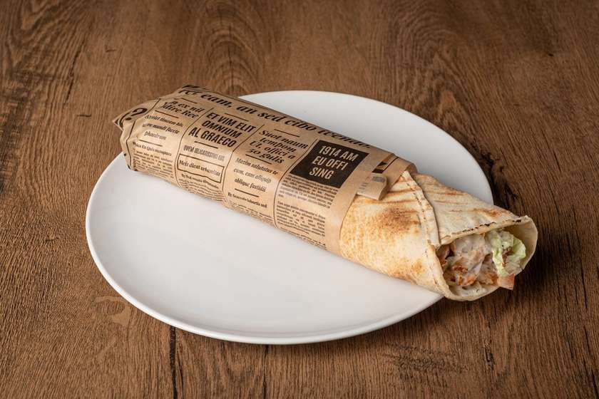 Traditional kebab in lavash