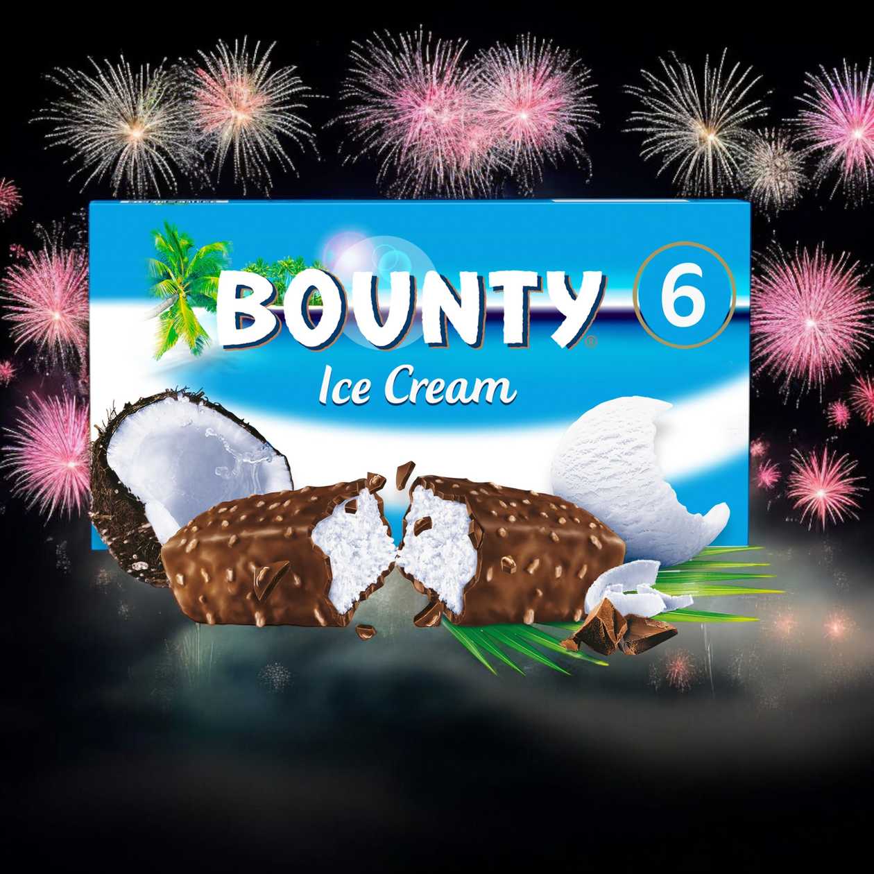 New White Bounty Ice Cream 6 pack