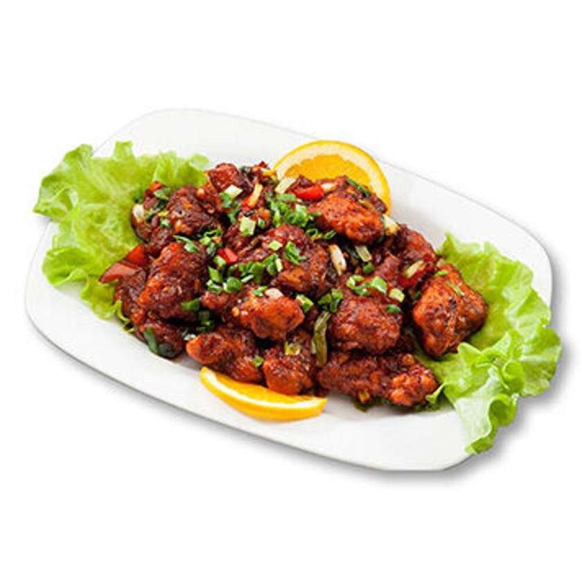 2. Crispy chicken with chili and celery