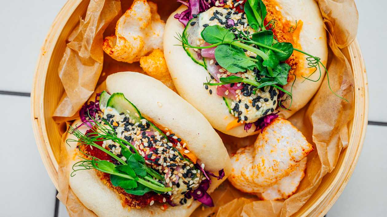 Crispy tofu Bao burger