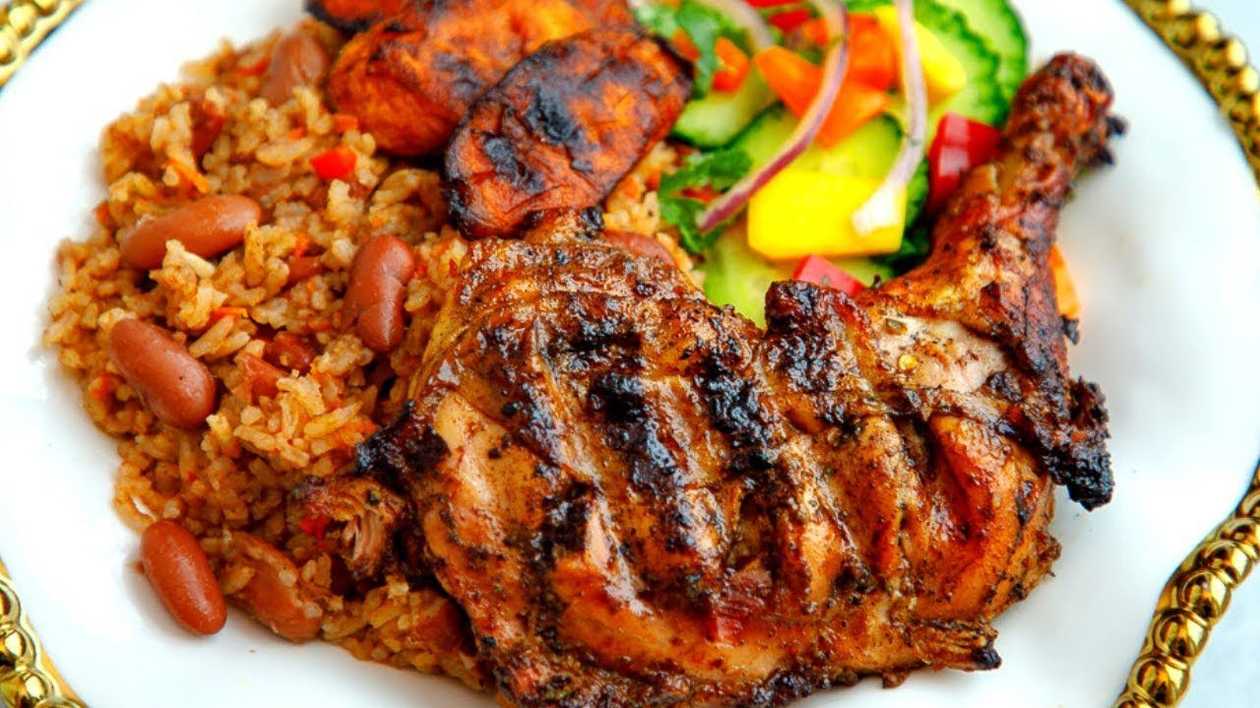 Fried Rice and Jerk Chicken