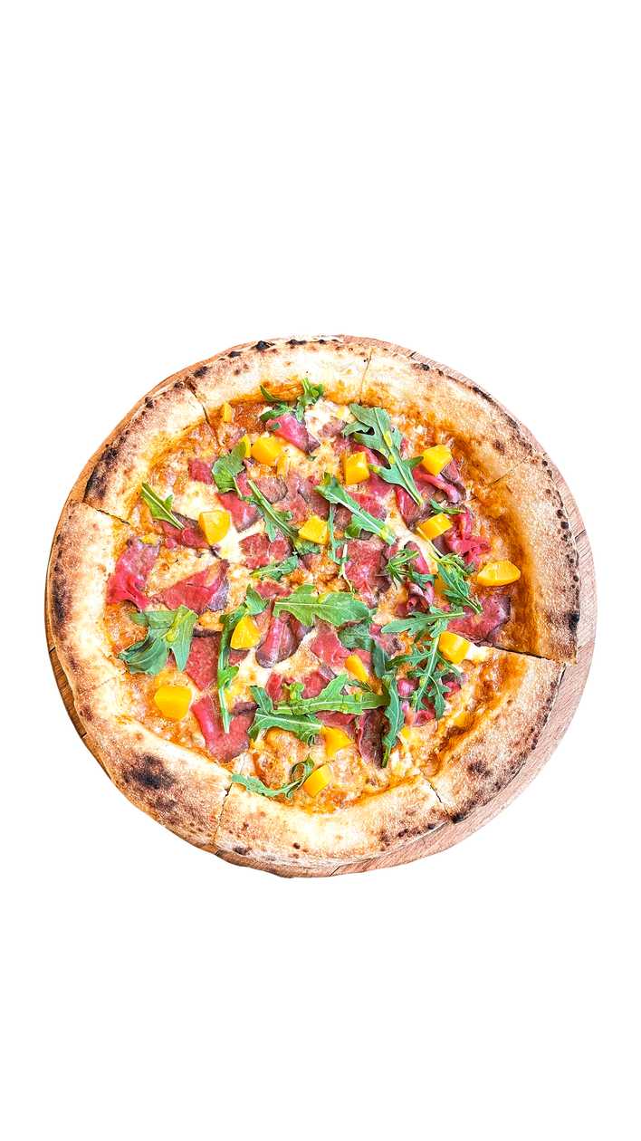 Roast Beef and Peach Pizza