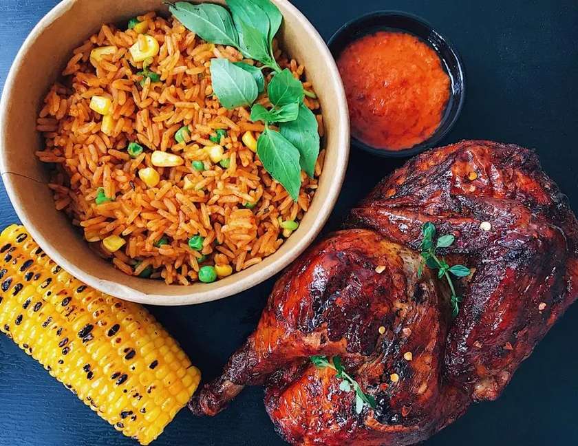 Jollof Rice with Jerk Chicken