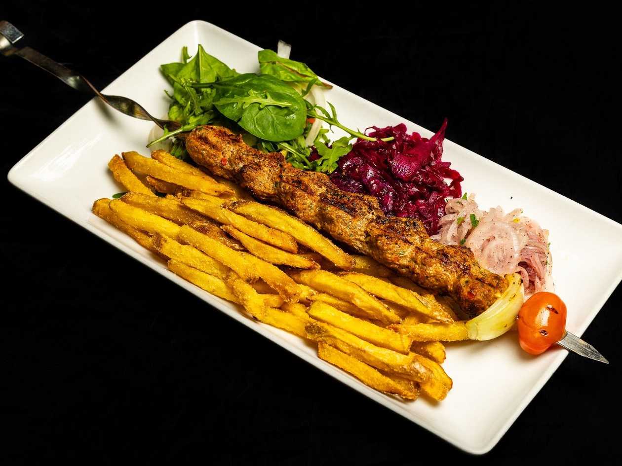 lamb kabab on a plate