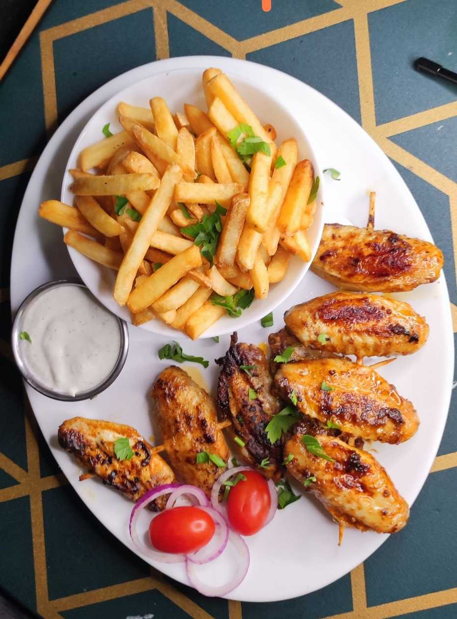 grill chicken wings french frie set