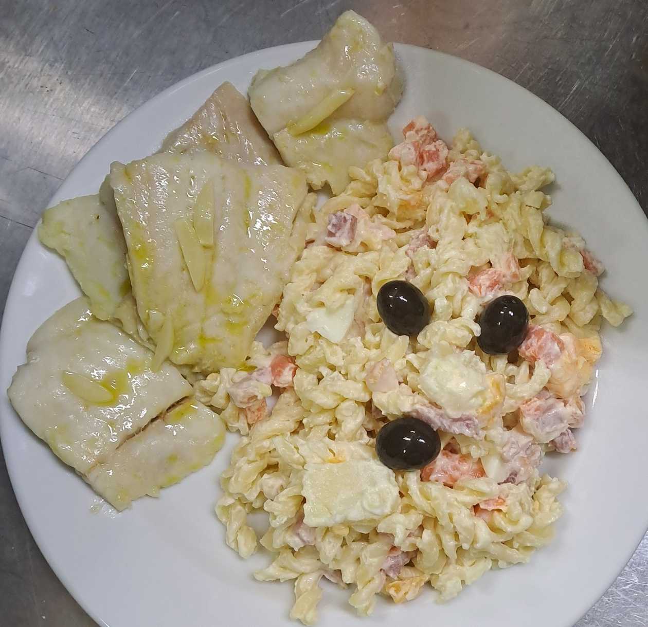 Cuban-Style Russian Salad (Cuban Cold Salad) + Grilled Hake Fillet