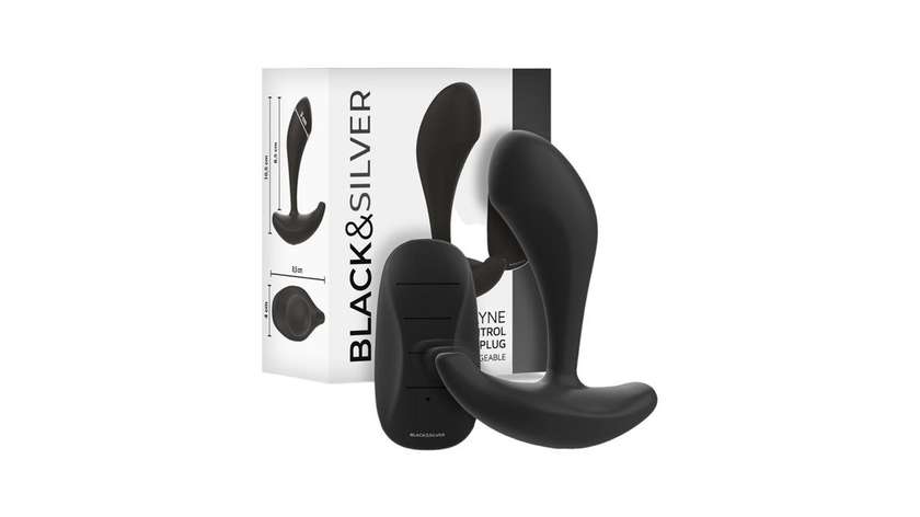 Black&silver - Dwayne Anal Plug Silicone Remote Control