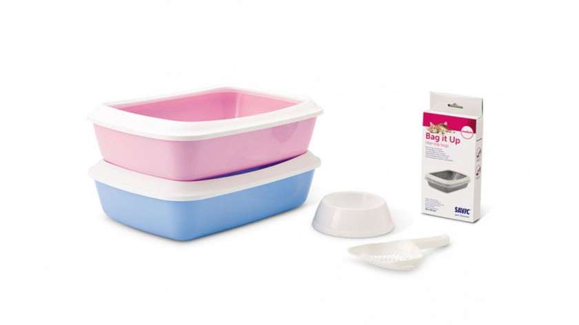 Savic Iris Starter Kit Litter Tray Blue 42X31X13