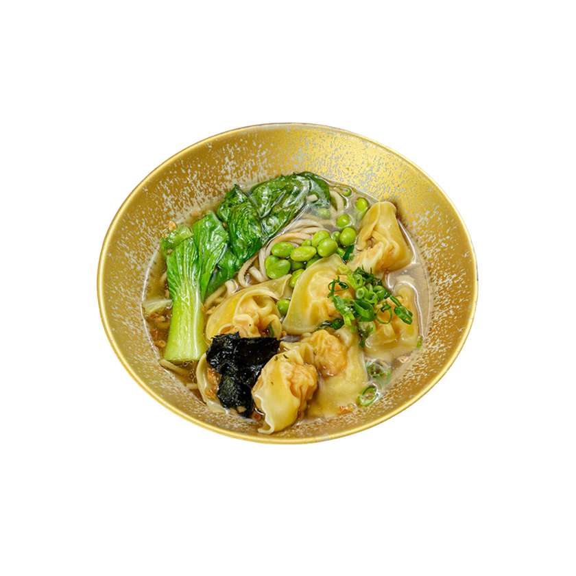 Wegetariańska Zupa Wonton z Makaronem