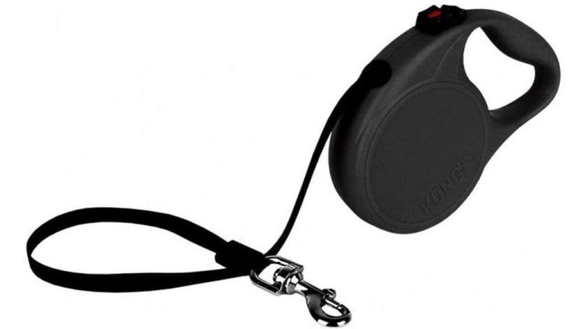 Kong Retractable Trail Black For Dogs Up To 50kg Large