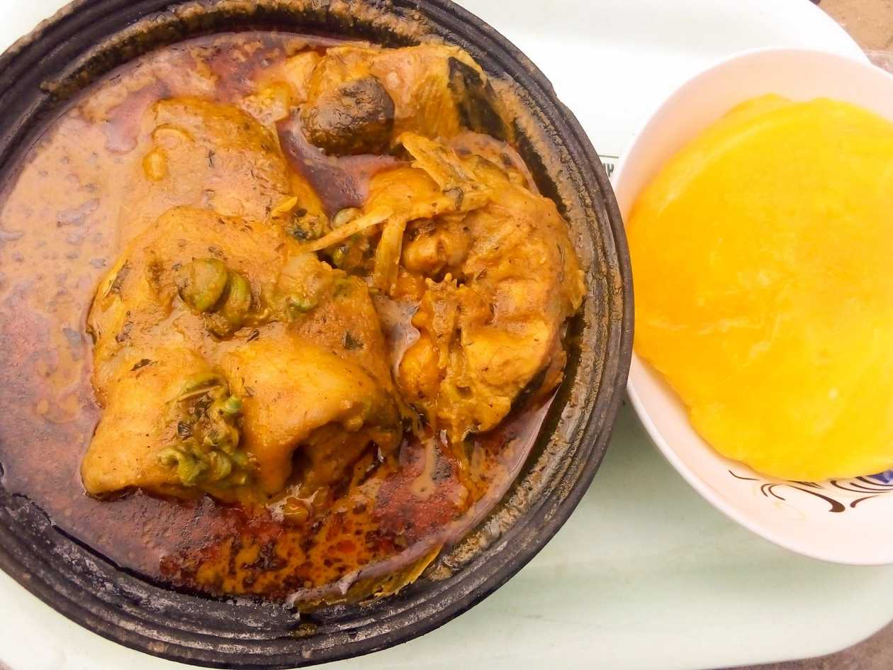 One Lump of Starch with Southern Banga (Palm nut) soup