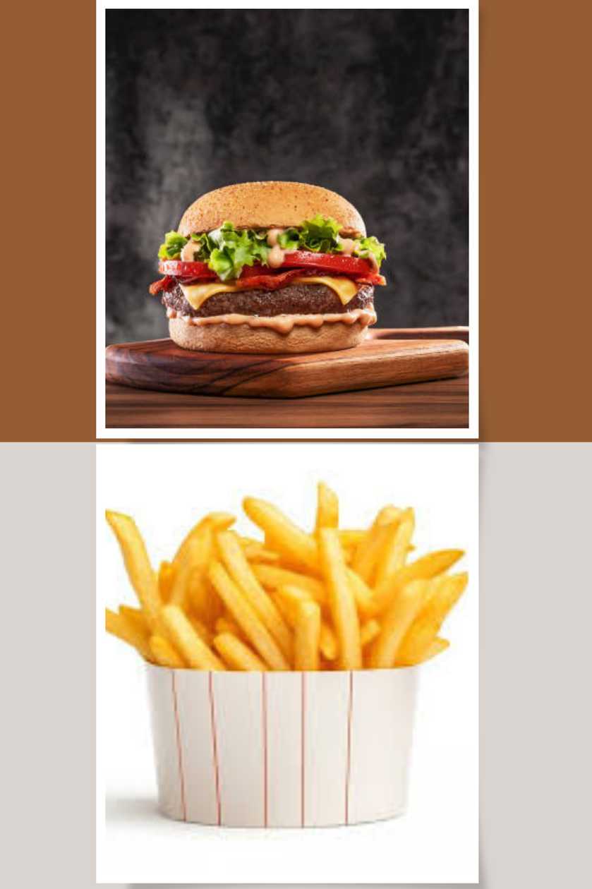 Double american cheese burger+batata