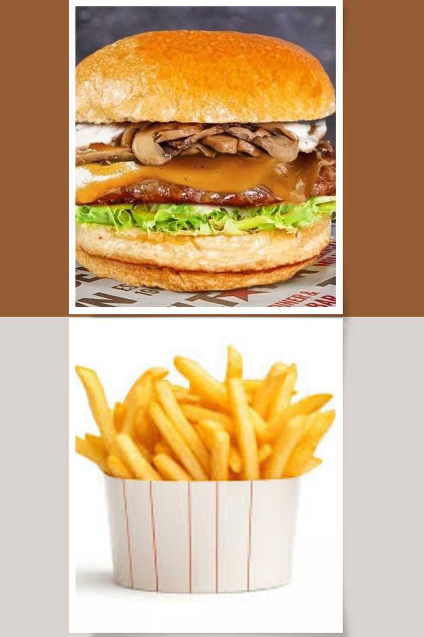 classico bovino beef mushroom  burger+batata
