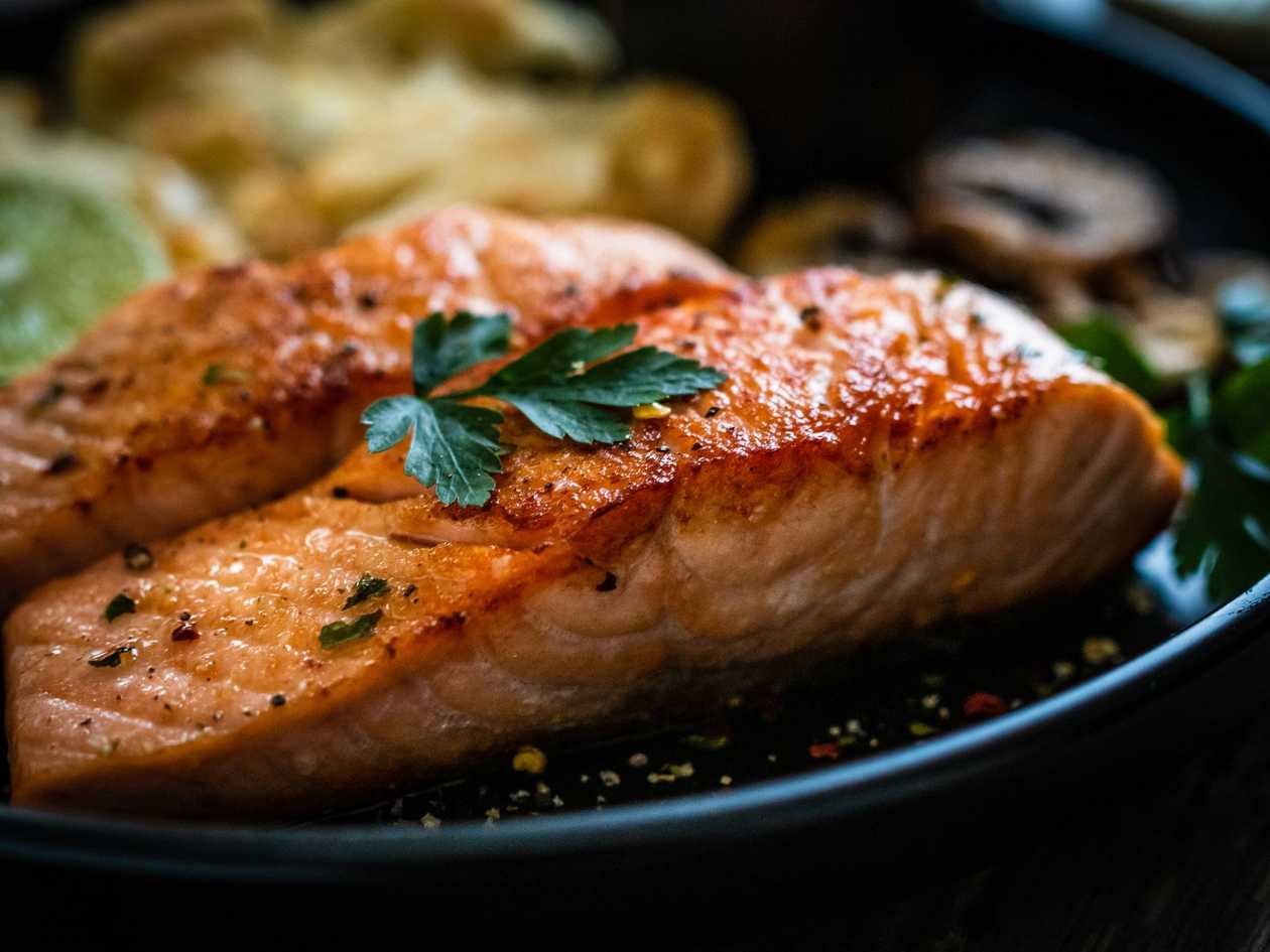 Grilled salmon fillet