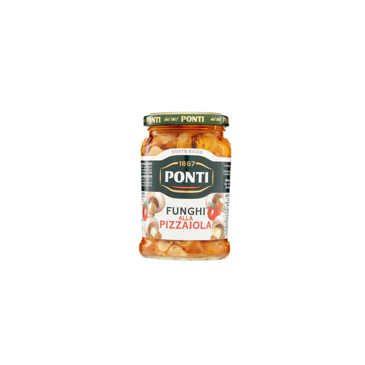 PONTI PIZZAIOLA GAUME Cultivated Champignon Mushrooms in Sunflower Oil 280g
