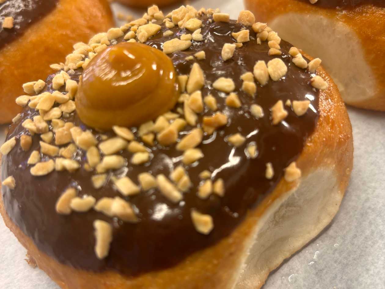 chocolate with Nuts & Caramel Donut🧡