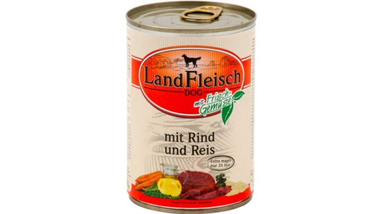 Land Fleisch Beef+Rice Canned Dog Food 400 g