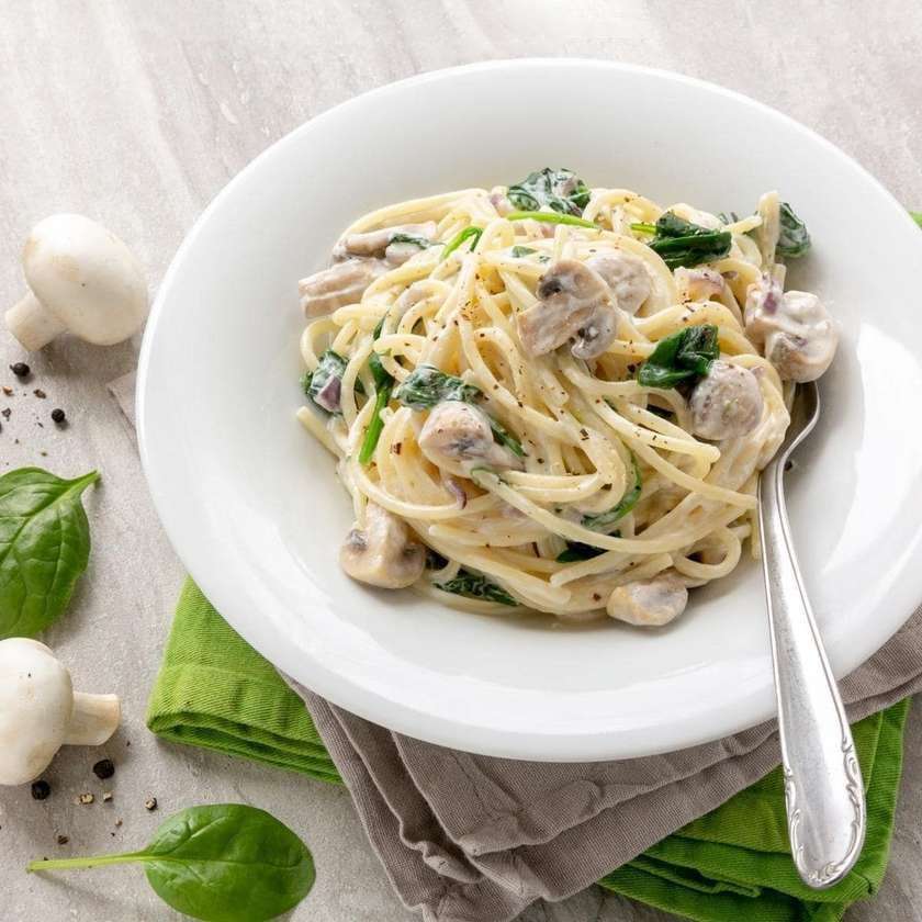 Spinach and Mushroom Spaghetti