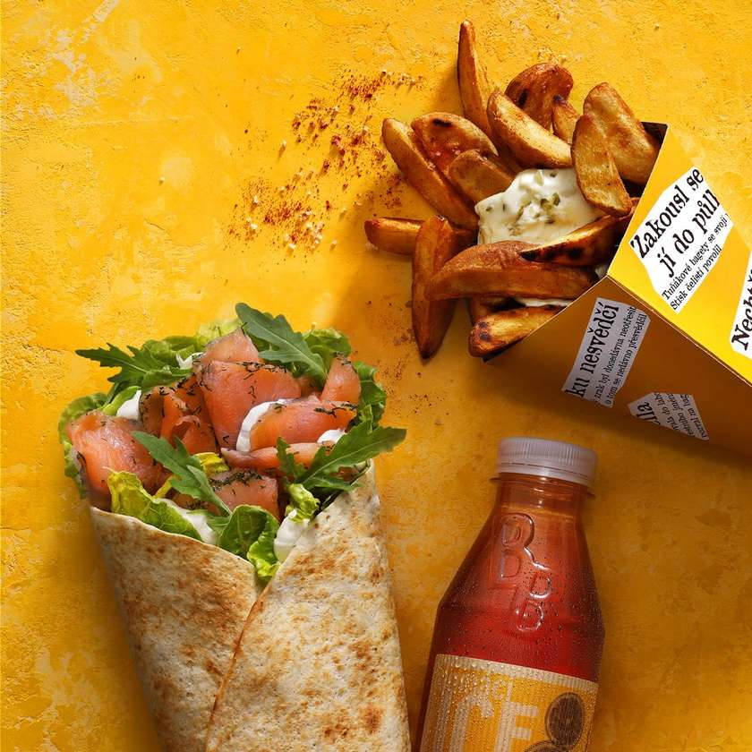 Salmon wrap menu