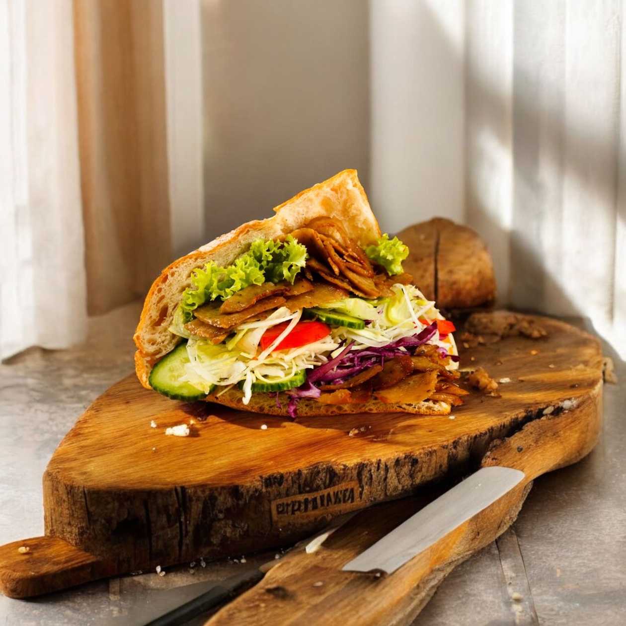 Döner kebab se sýrem