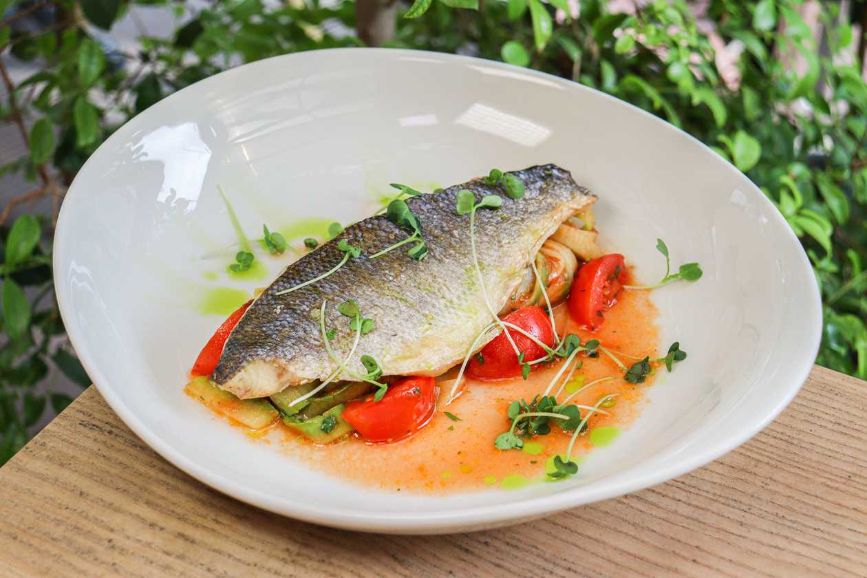 Seabass with vegetables