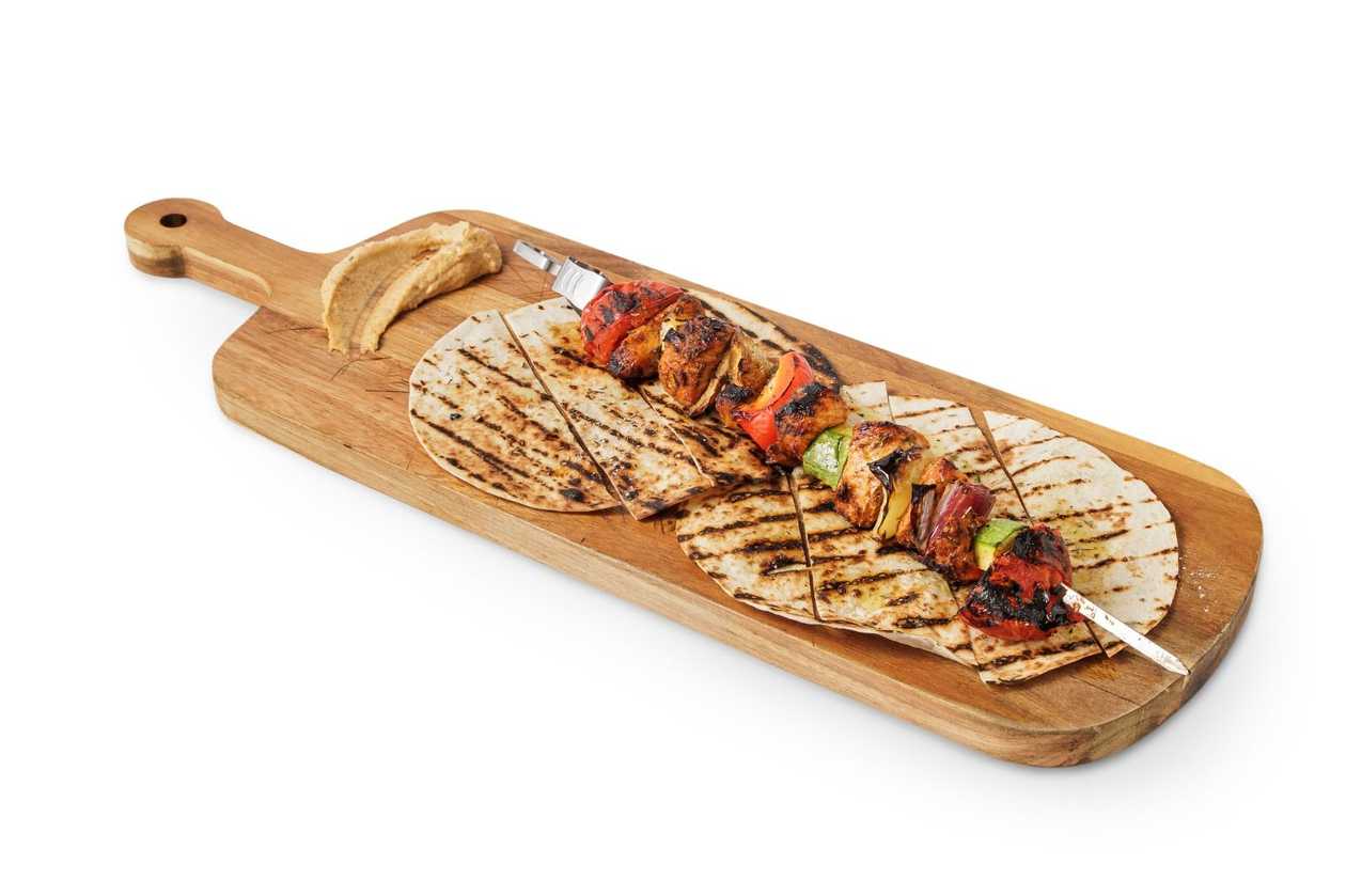 Chicken Breast Skewer with Grilled Vegetables and Pita Bread - 500g