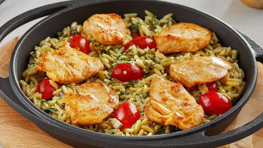 Creamy Chicken with orzo