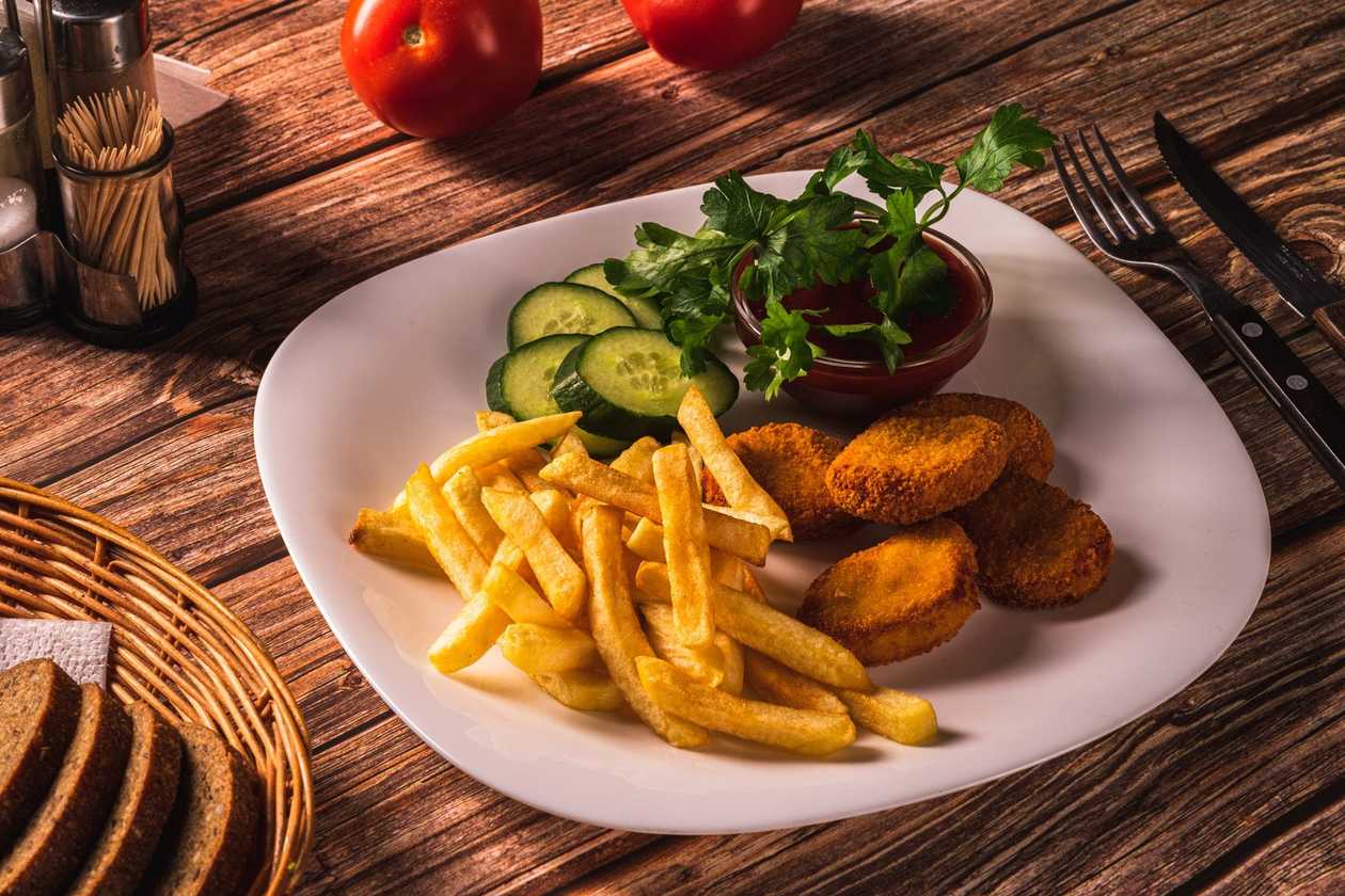Chicken nuggets with french fries