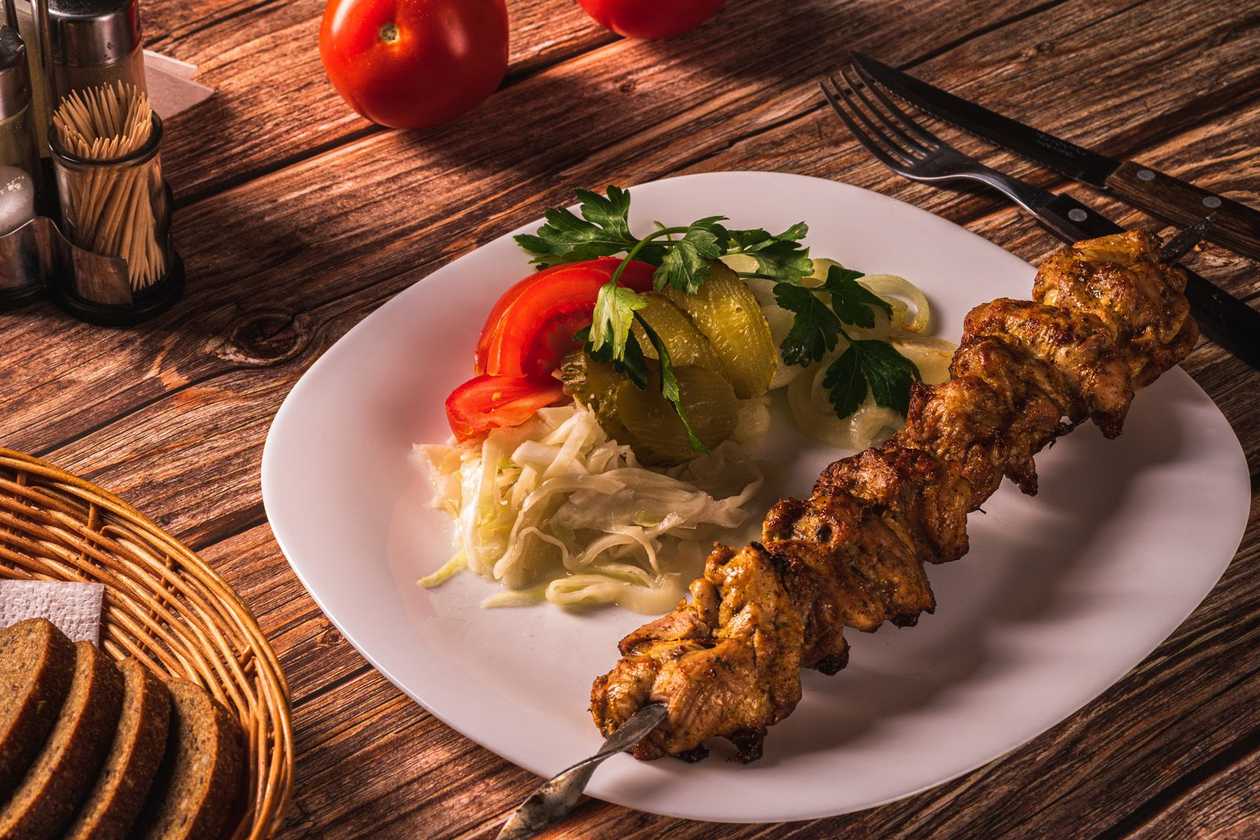 Chicken shashlik with vegetables