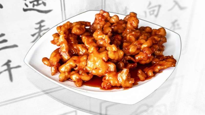 E6. Crispy chicken in red sauce