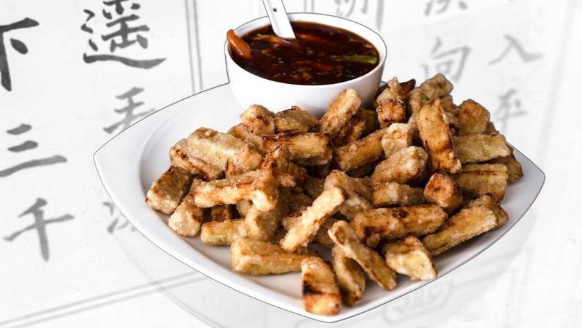 C5. Crispy aubergines in soy sauce