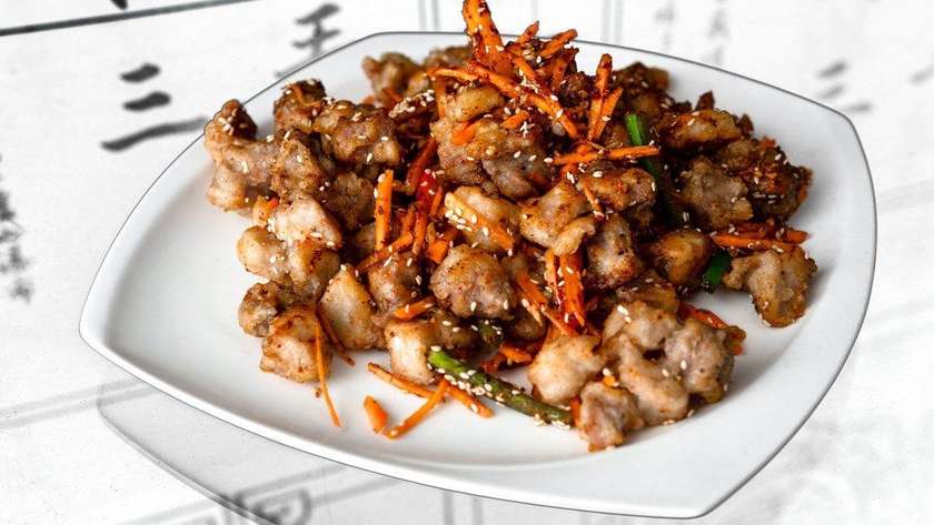 E10. Dry crispy chicken thigh meat