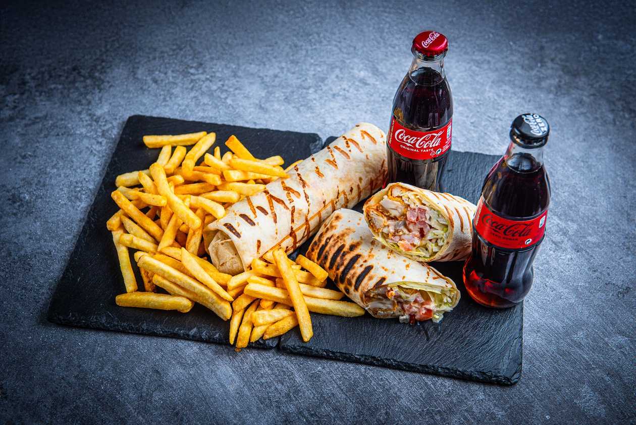 2x Chicken Roll + 2x friikartulid + 2x karastusjook