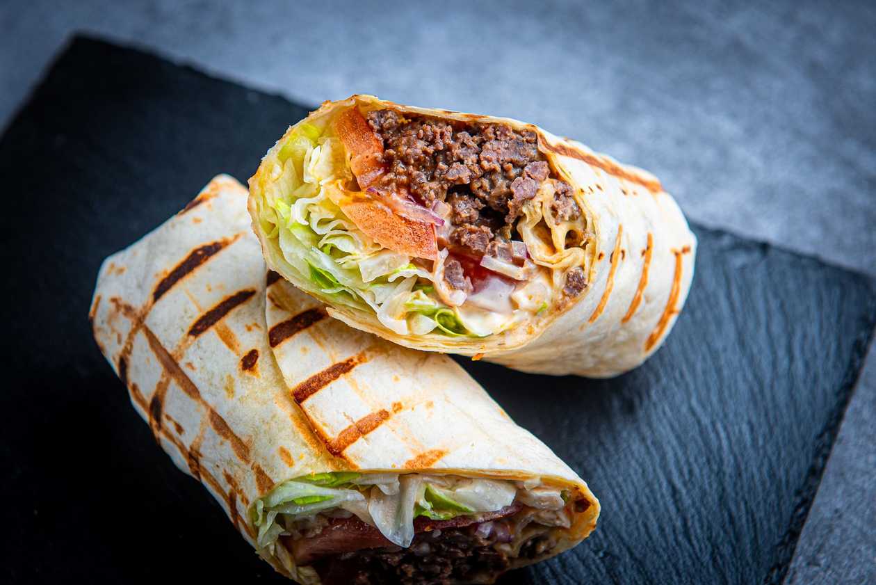 Wrap veisehakklihaga