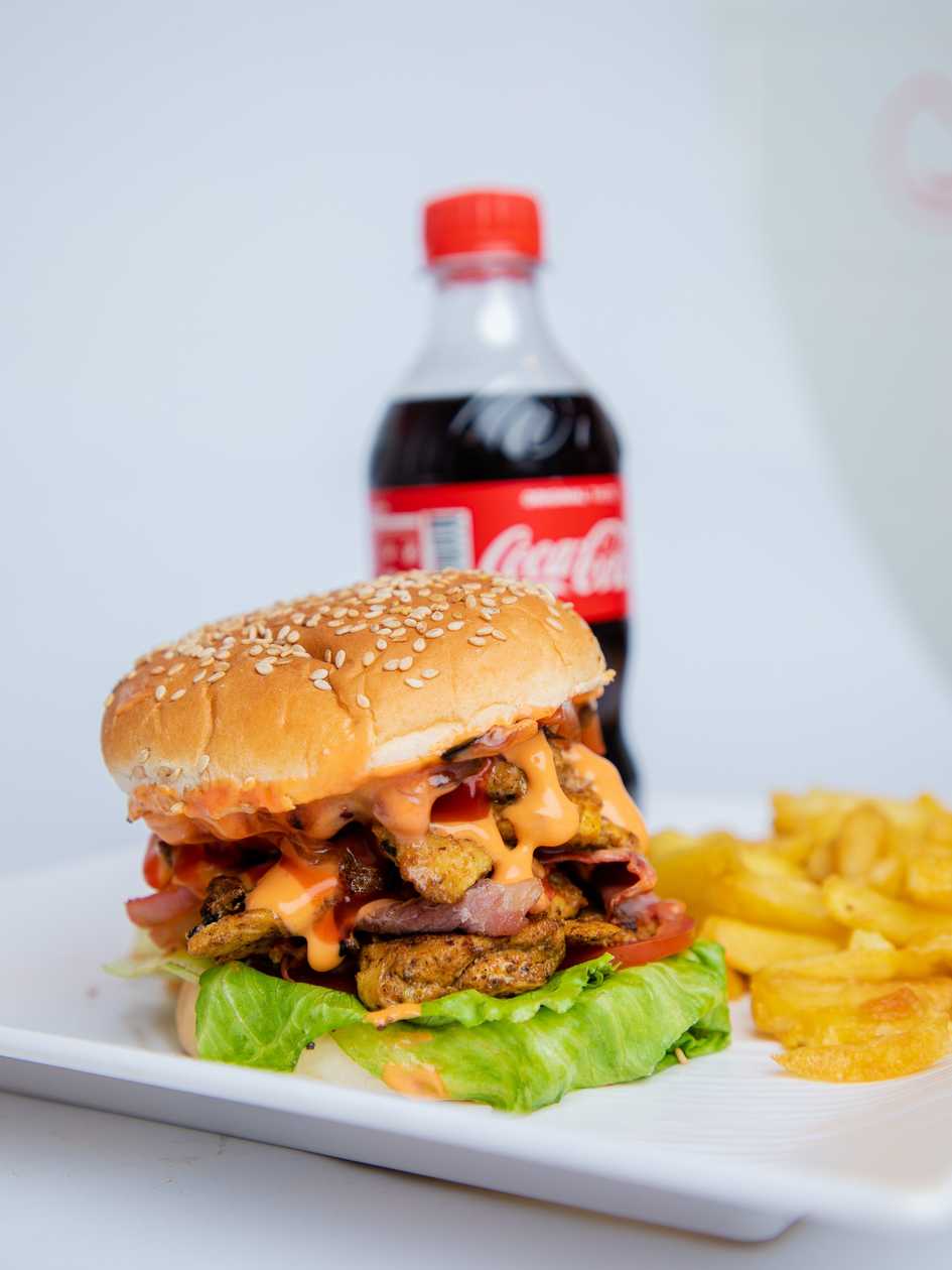 King Size Chicken Burger and Scoop Chips