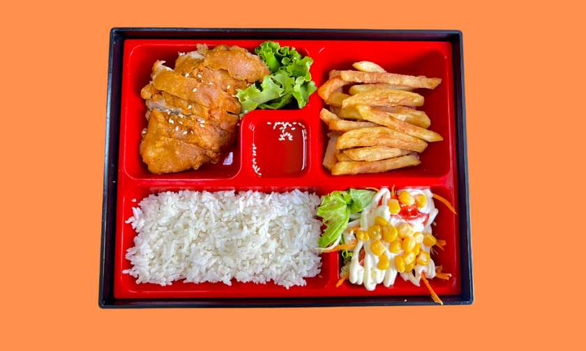 BENTO Fried Chicken, French Fries, Salad