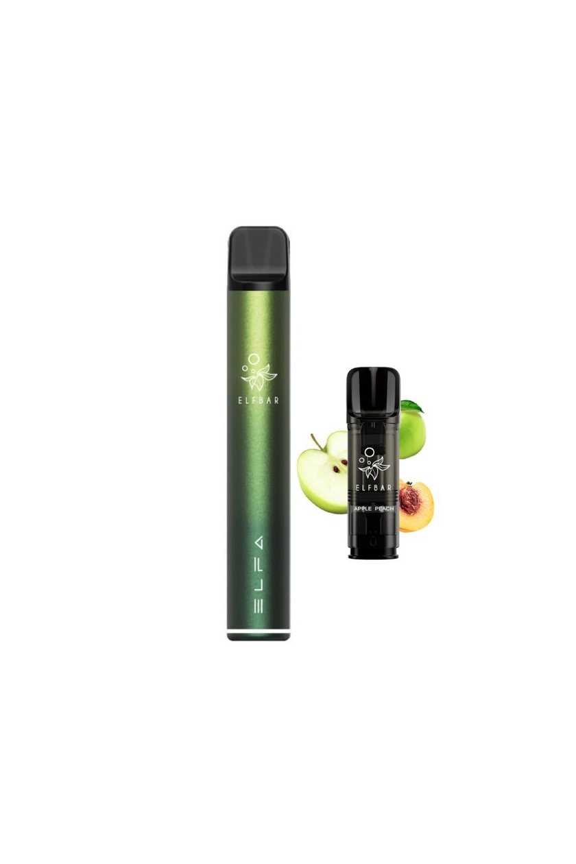 Elfbar Elfa 2% Sada E-Cigarety Přeplněné Cartridge Apple Peach