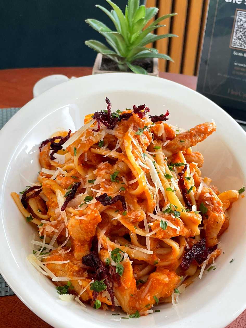 Spaghetti Arrabbiata with Shrimp