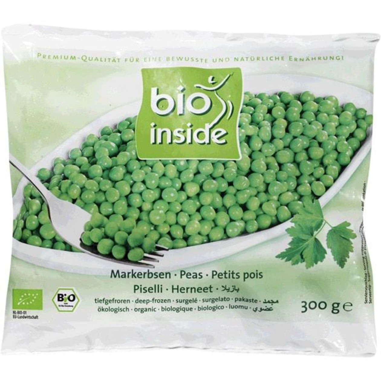 Bio Inside Organic Frozen Peas 300 g package